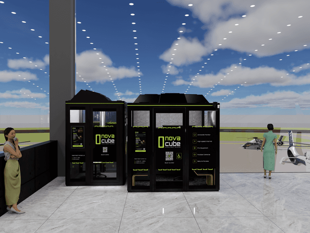 NovaCube pod in an airport terminal